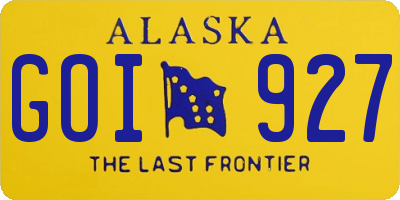 AK license plate GOI927