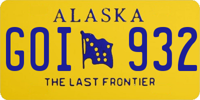 AK license plate GOI932