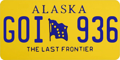 AK license plate GOI936
