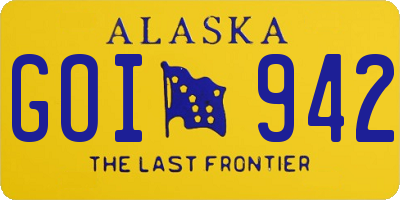 AK license plate GOI942