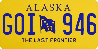 AK license plate GOI946