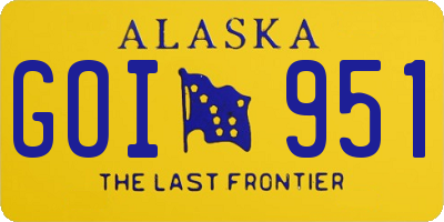 AK license plate GOI951