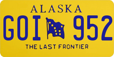AK license plate GOI952