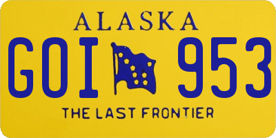 AK license plate GOI953