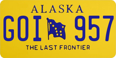 AK license plate GOI957