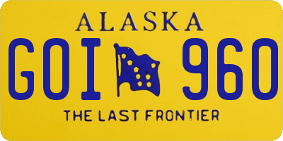 AK license plate GOI960