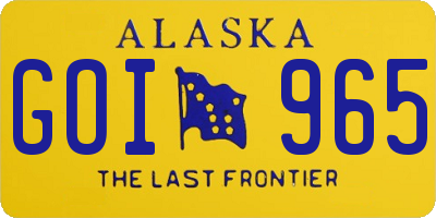 AK license plate GOI965