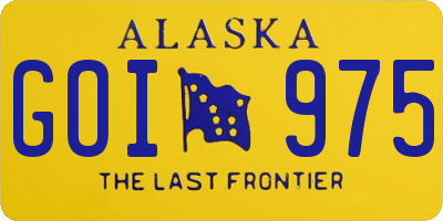 AK license plate GOI975