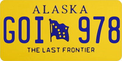 AK license plate GOI978