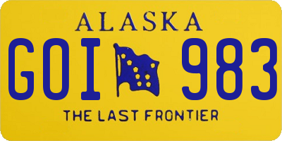 AK license plate GOI983