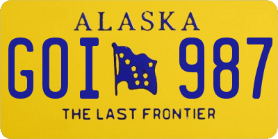 AK license plate GOI987