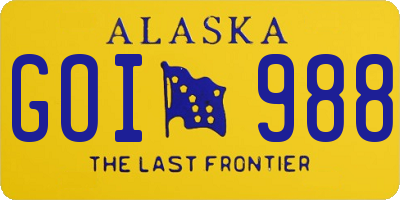 AK license plate GOI988