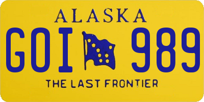 AK license plate GOI989