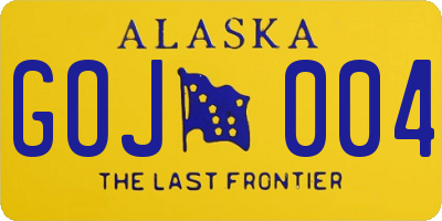 AK license plate GOJ004