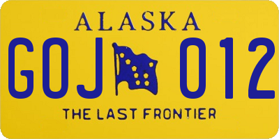 AK license plate GOJ012