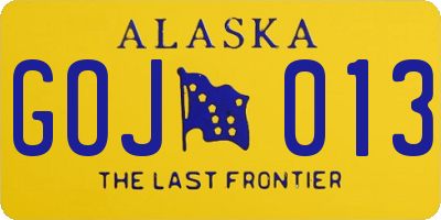 AK license plate GOJ013