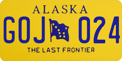 AK license plate GOJ024
