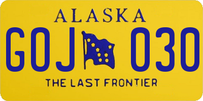 AK license plate GOJ030