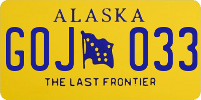 AK license plate GOJ033