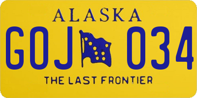 AK license plate GOJ034