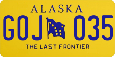 AK license plate GOJ035