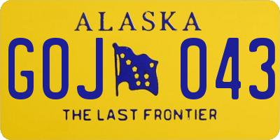 AK license plate GOJ043