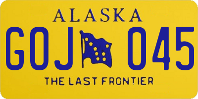 AK license plate GOJ045