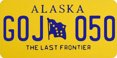 AK license plate GOJ050