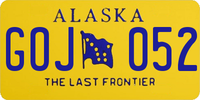 AK license plate GOJ052