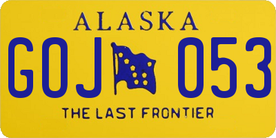 AK license plate GOJ053