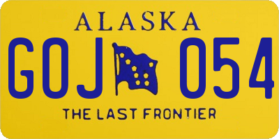 AK license plate GOJ054