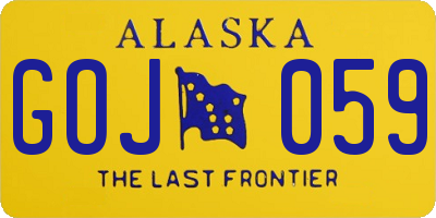 AK license plate GOJ059