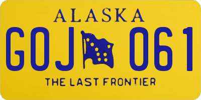 AK license plate GOJ061