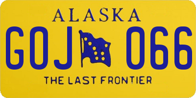 AK license plate GOJ066