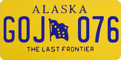 AK license plate GOJ076