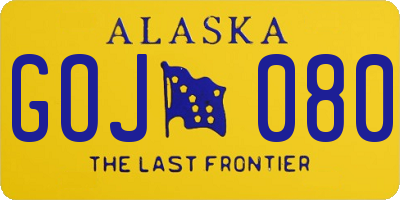 AK license plate GOJ080