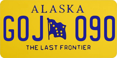 AK license plate GOJ090