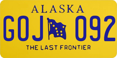 AK license plate GOJ092