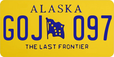 AK license plate GOJ097