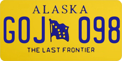 AK license plate GOJ098
