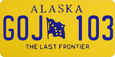 AK license plate GOJ103