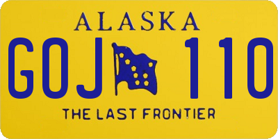 AK license plate GOJ110