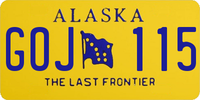 AK license plate GOJ115