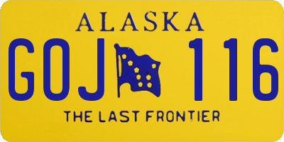 AK license plate GOJ116