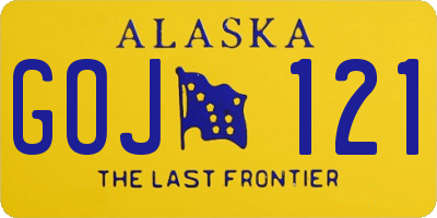 AK license plate GOJ121