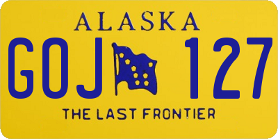 AK license plate GOJ127