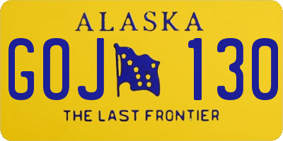 AK license plate GOJ130