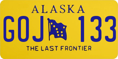 AK license plate GOJ133