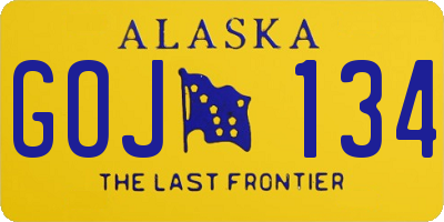 AK license plate GOJ134