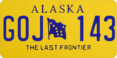 AK license plate GOJ143
